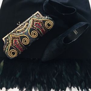 NICOLE MILLER Feathered Hem Pencil Skirt- Sz 8